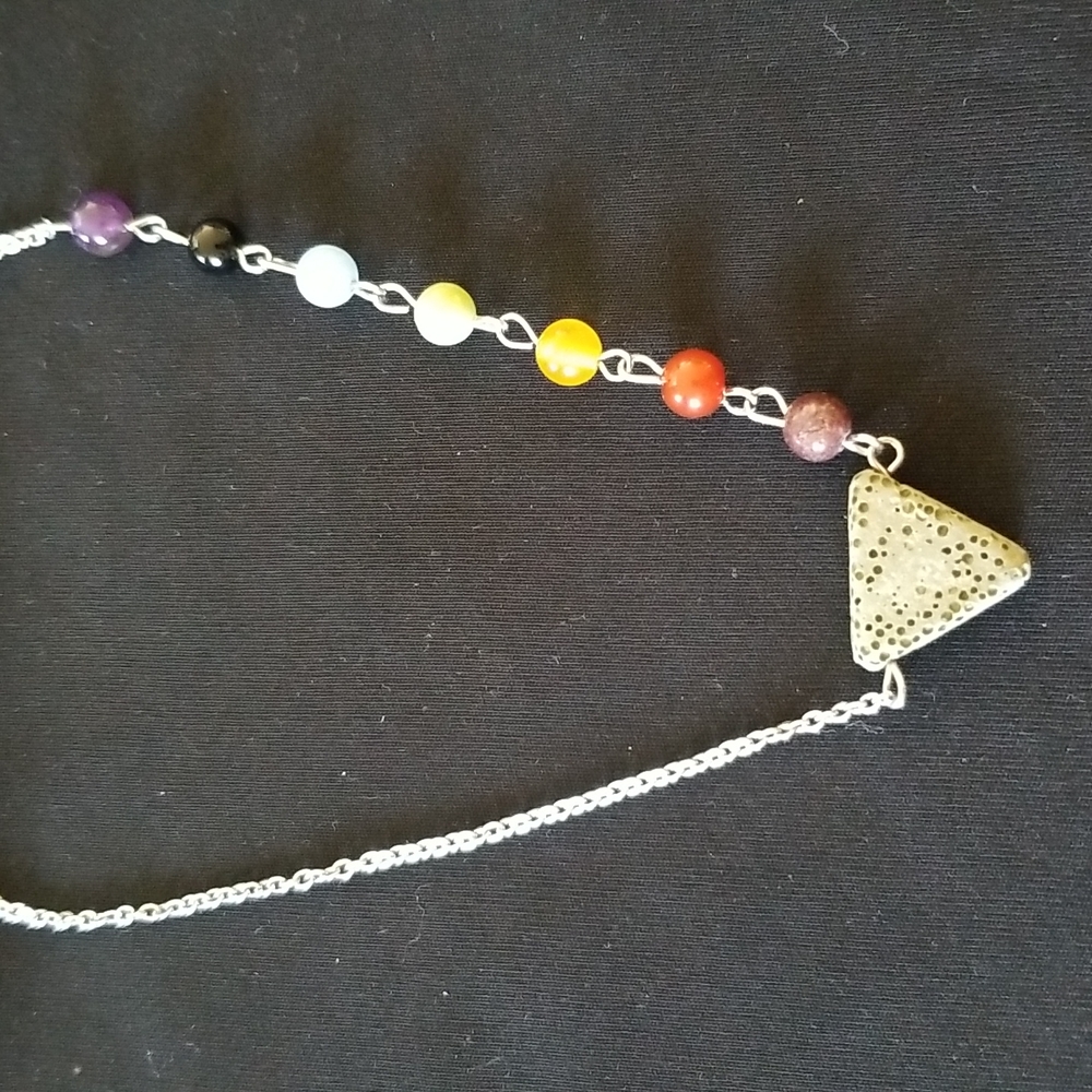 Lava stone Chakra beads Aromatherapy diffuser necklace Essential oils